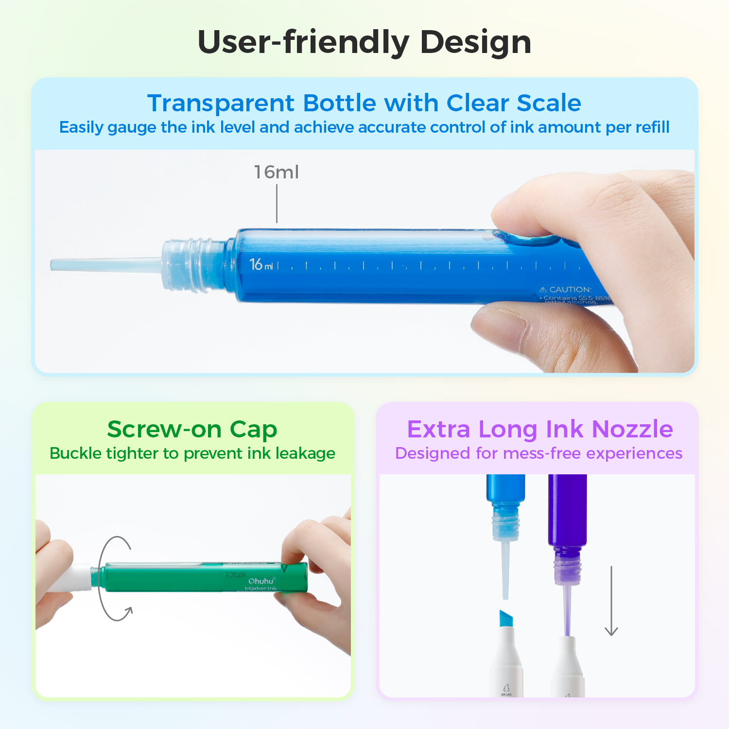 Ohuhu Marker Ink YR313 / E763 / BR2 Refill for Alcohol marker