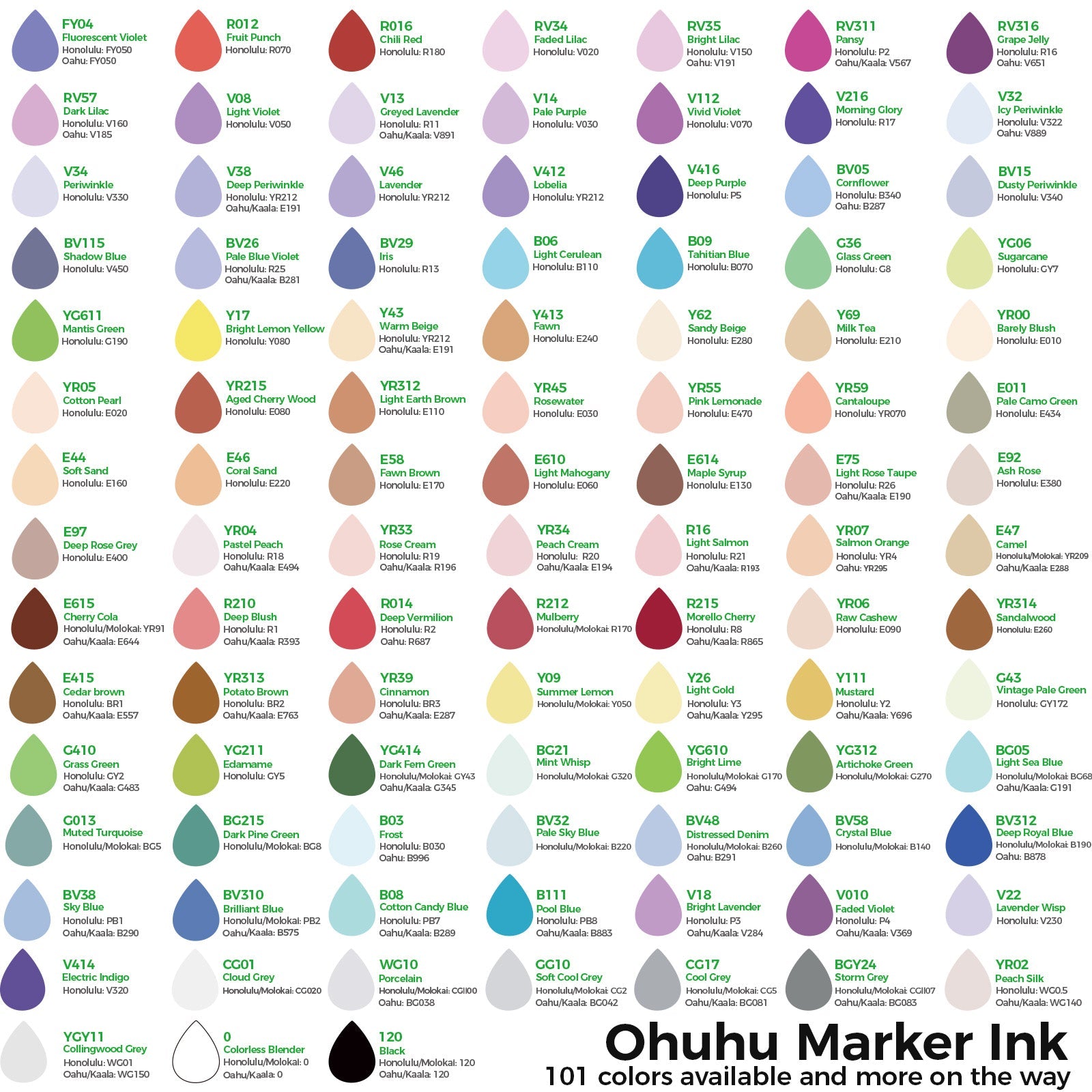 Ohuhu Marker Ink E011 / E434 Refill for Alcohol marker