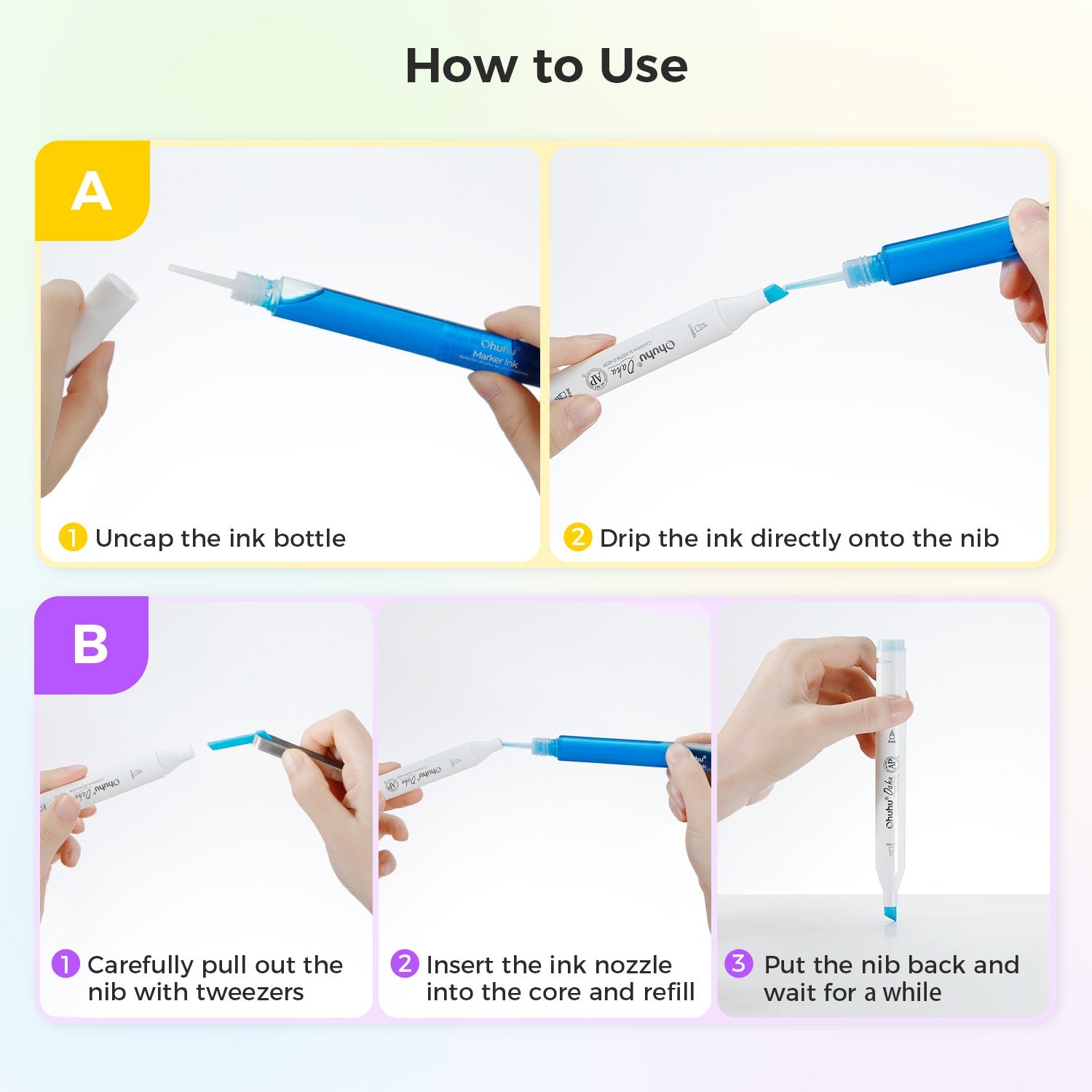 Ohuhu Marker Ink YR45 / E030 Refill for Alcohol marker